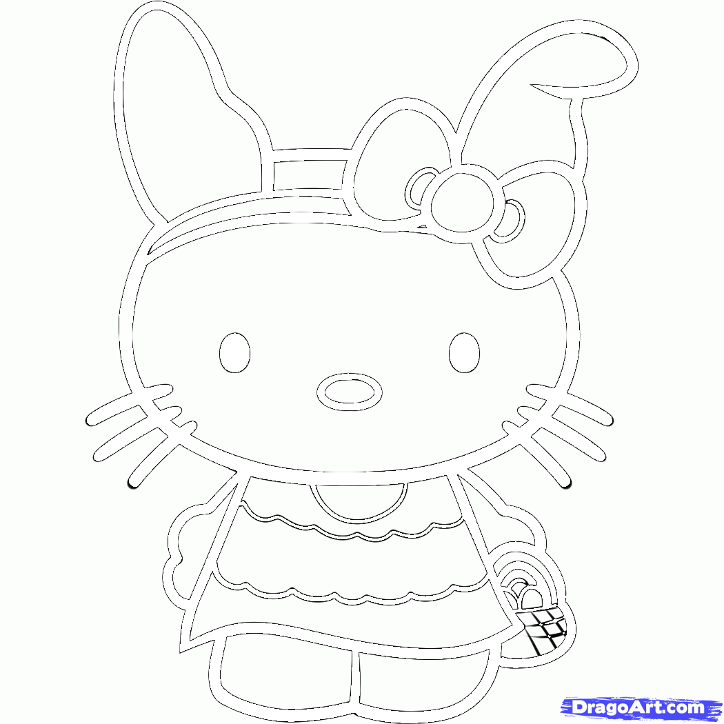 Hello kitty easter coloring pages to download and print for free