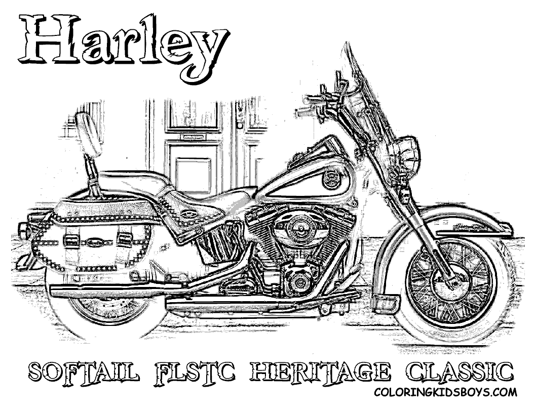 Harley davidson coloring pages to download and print for free