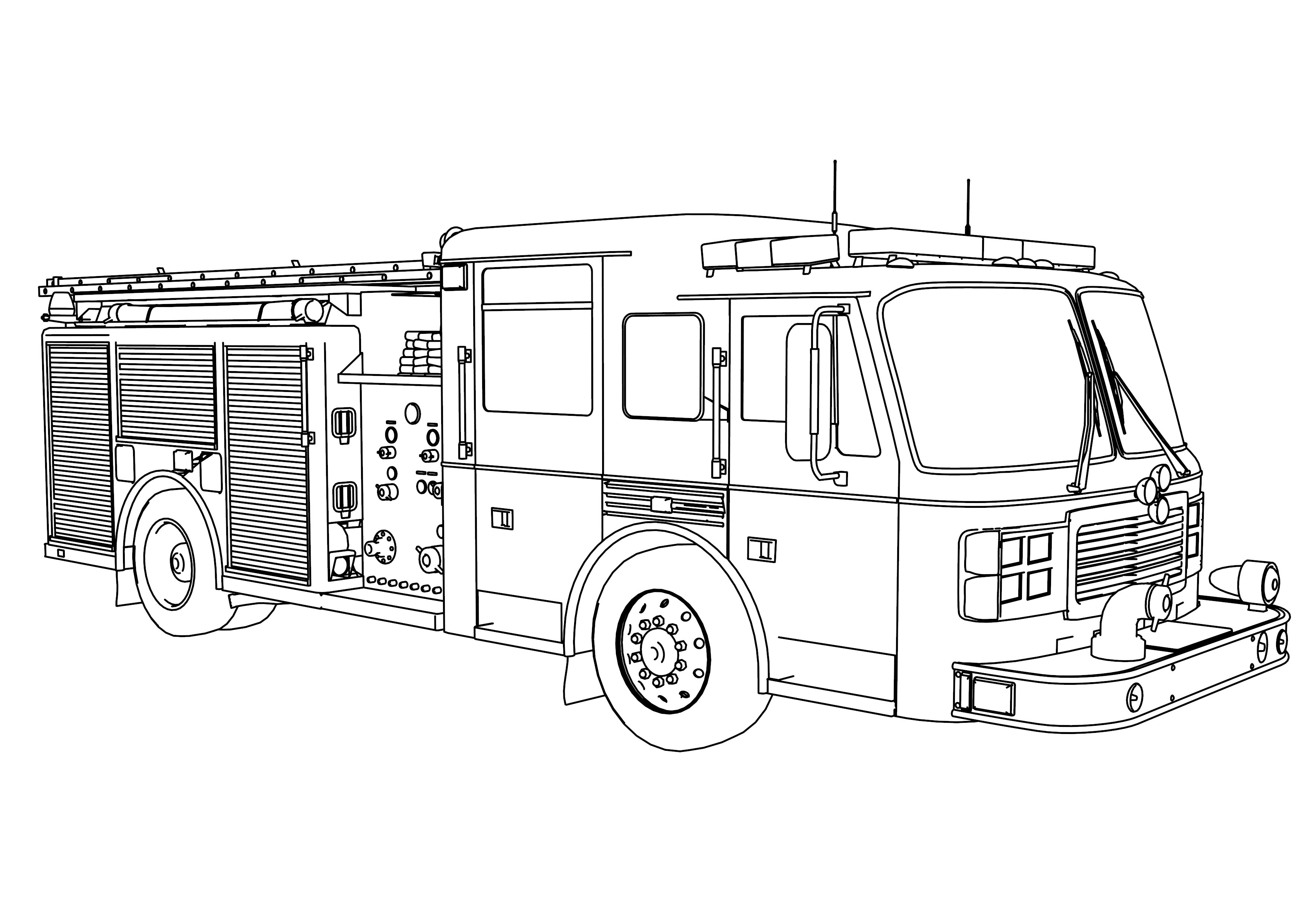 Coloring Pages Fire Truck Printable