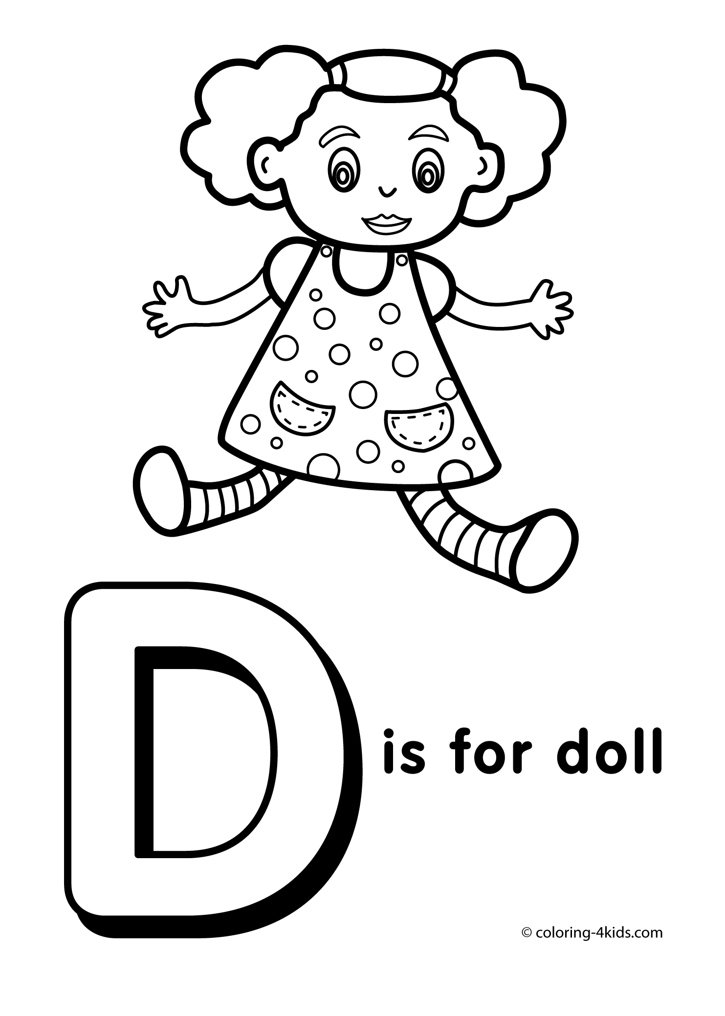 Letter d coloring pages to download and print for free