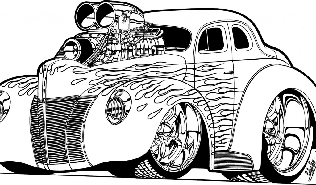 Hot rod coloring pages to download and print for free