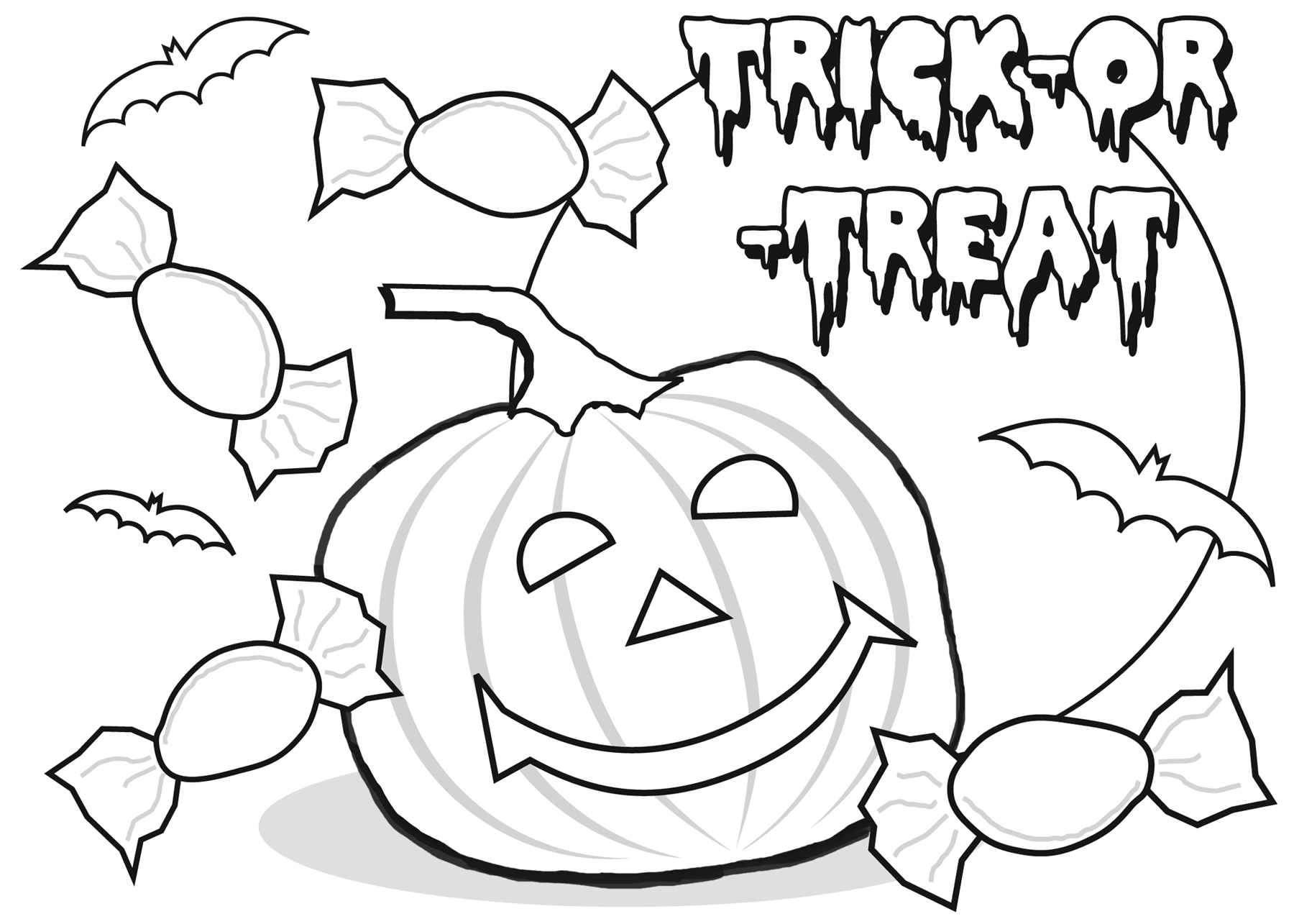 Animal Free Happy Halloween Coloring Pages for Kids