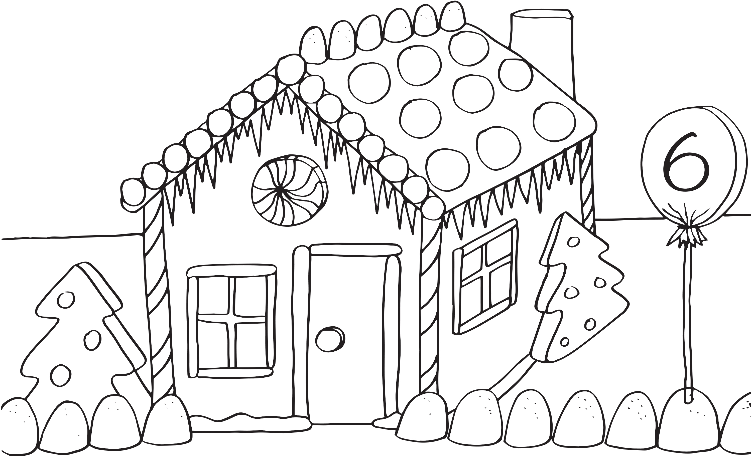 Gingerbread house coloring pages to download and print for free