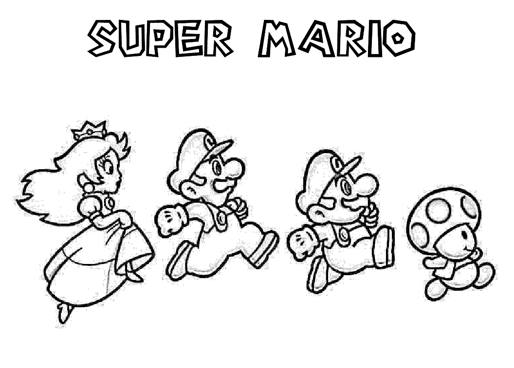 New super mario coloring pages download and print for free