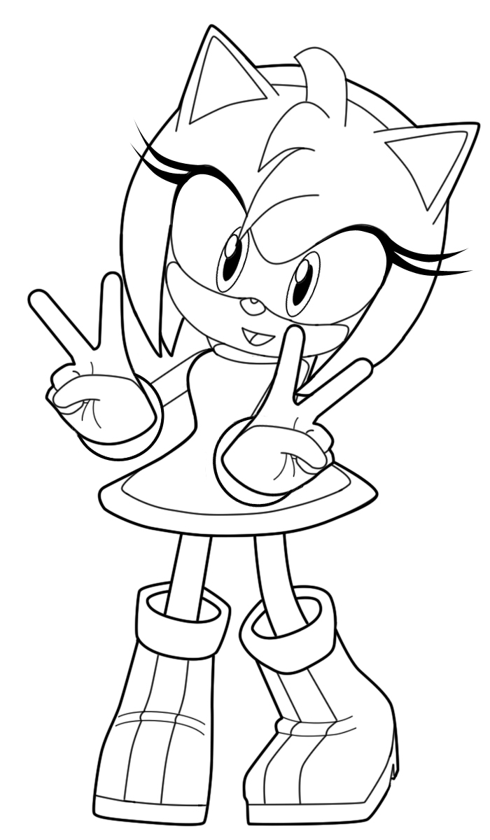 35+ fresh image Sonic Amy Coloring Pages : Sonic Amy Rose Coloring