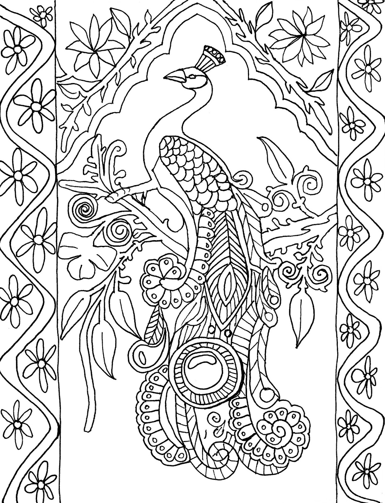 Peacock feathers coloring pages download and print for free