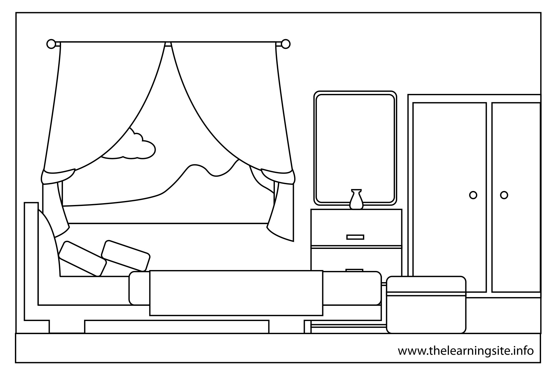 rooms in a house coloring pages - photo #11
