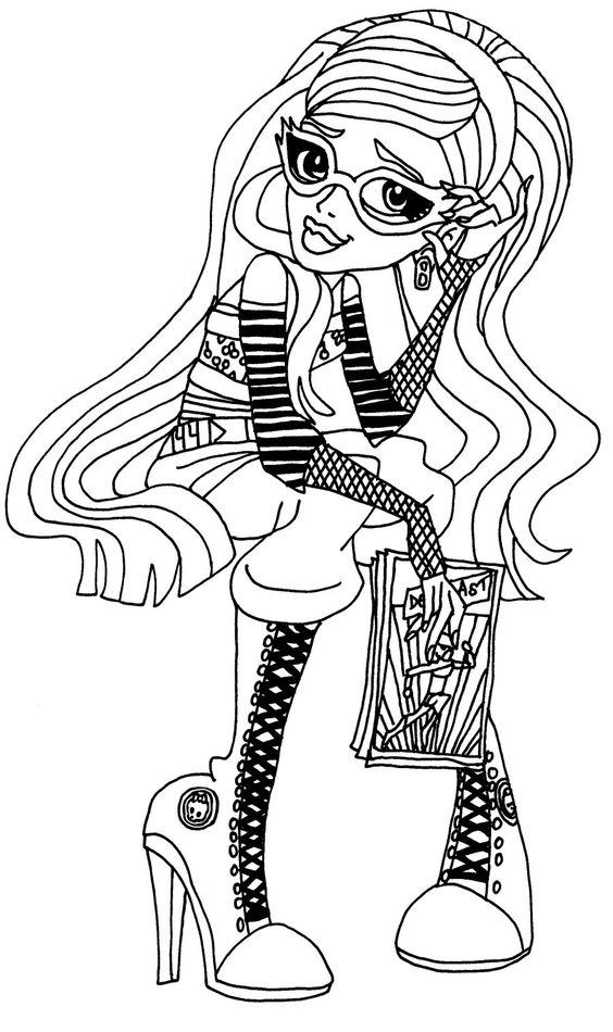Chibi monster high coloring pages download and print for free