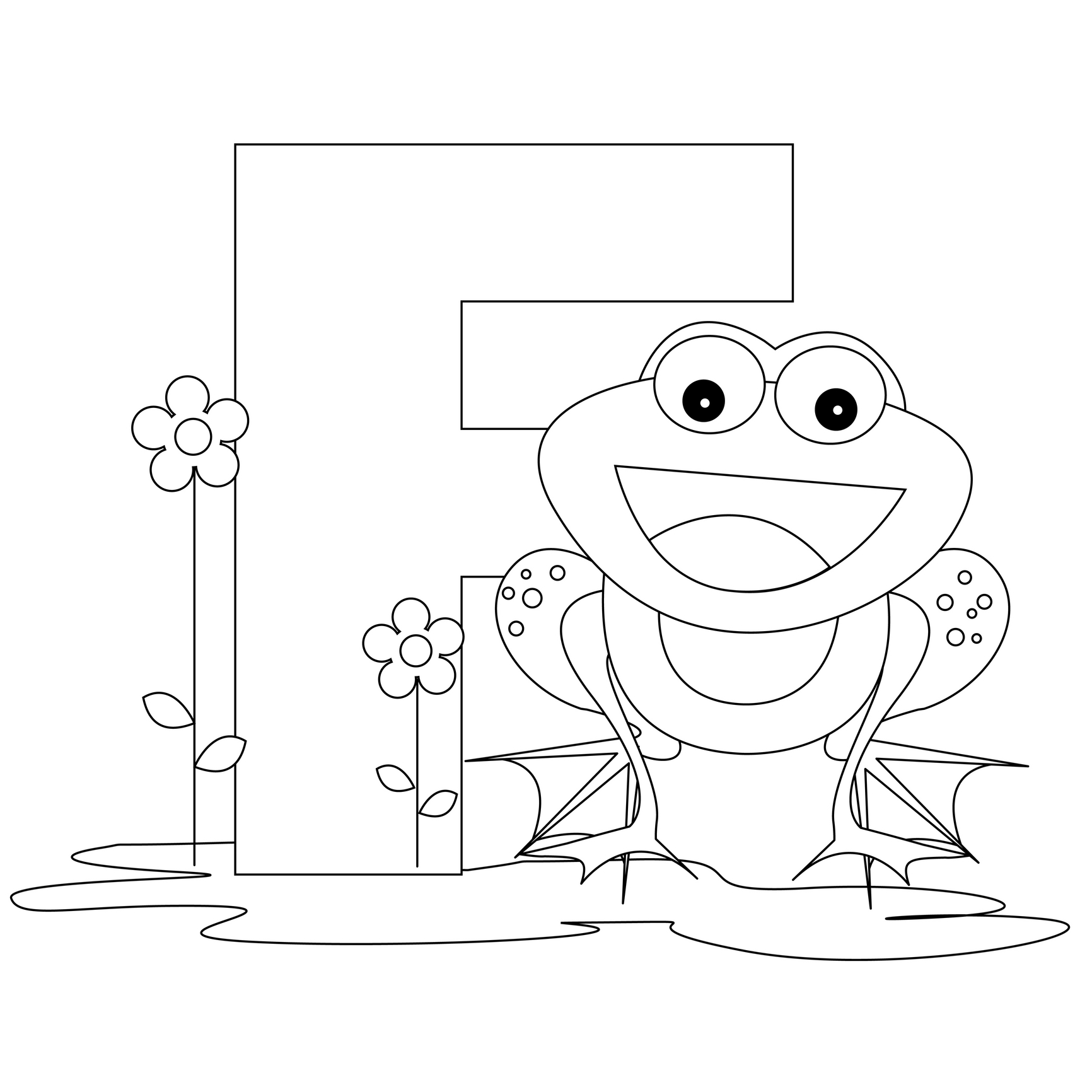 Letter F coloring pages