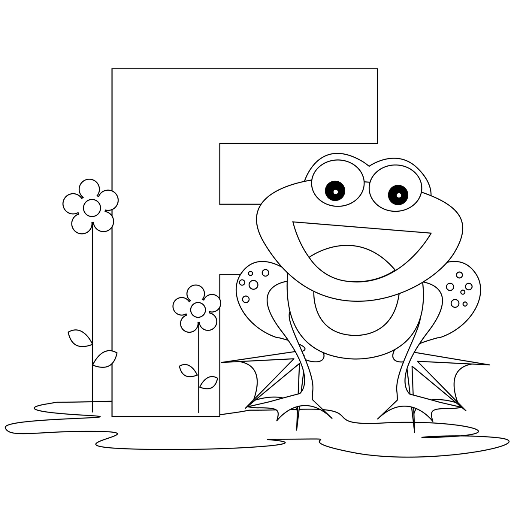 Letter F coloring pages to download and print for free