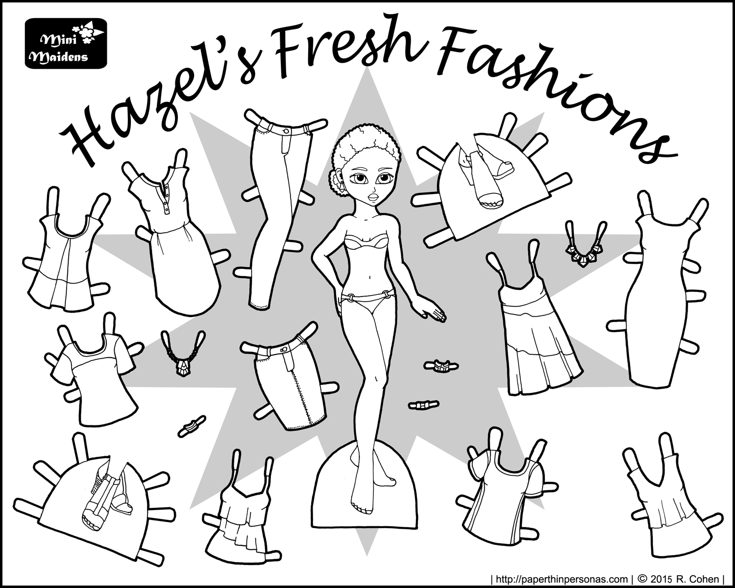Historical fashion coloring pages