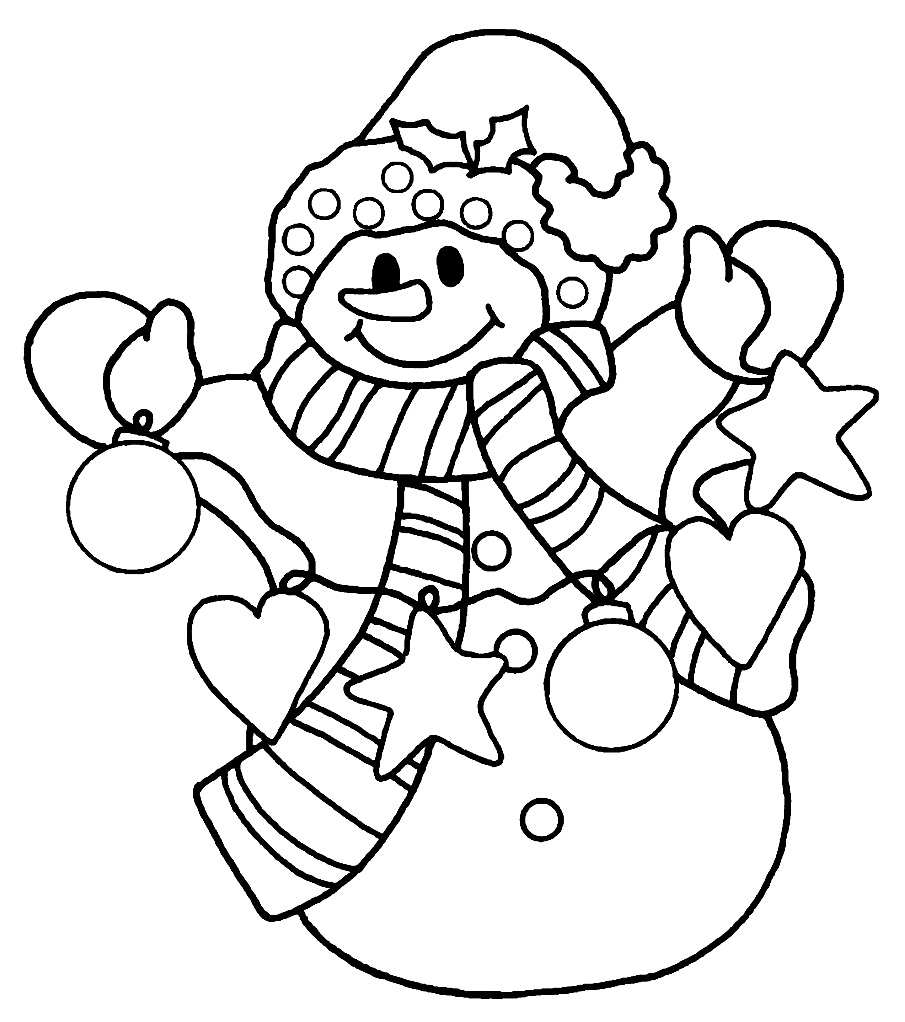 Snowman coloring pages to download and print for free