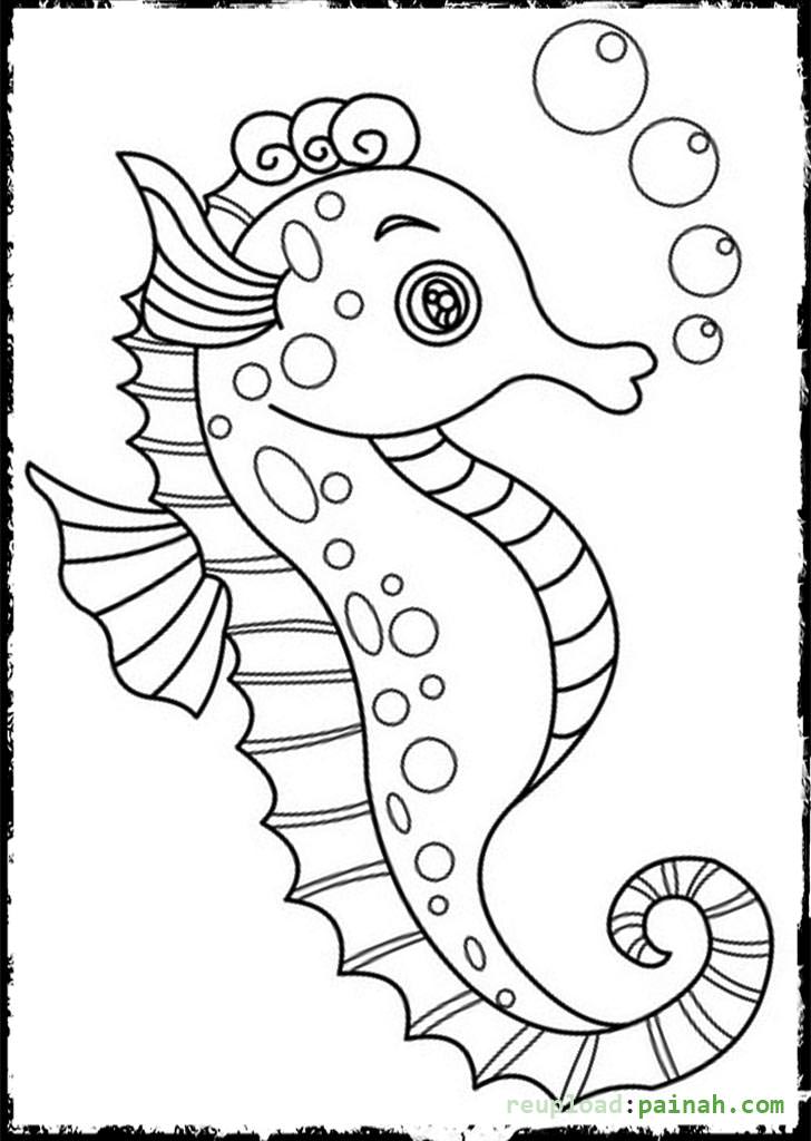 Seahorse coloring pages to download and print for free