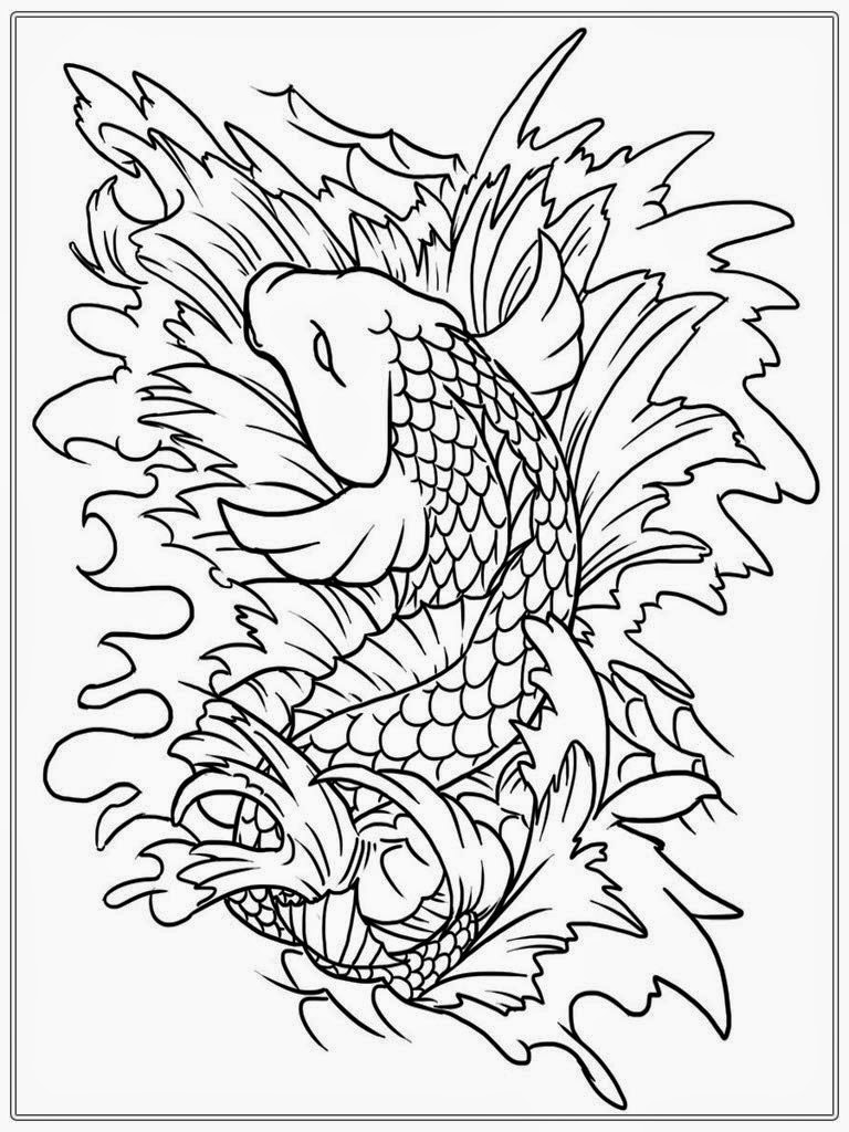 Japanese koi coloring pages download and print for free