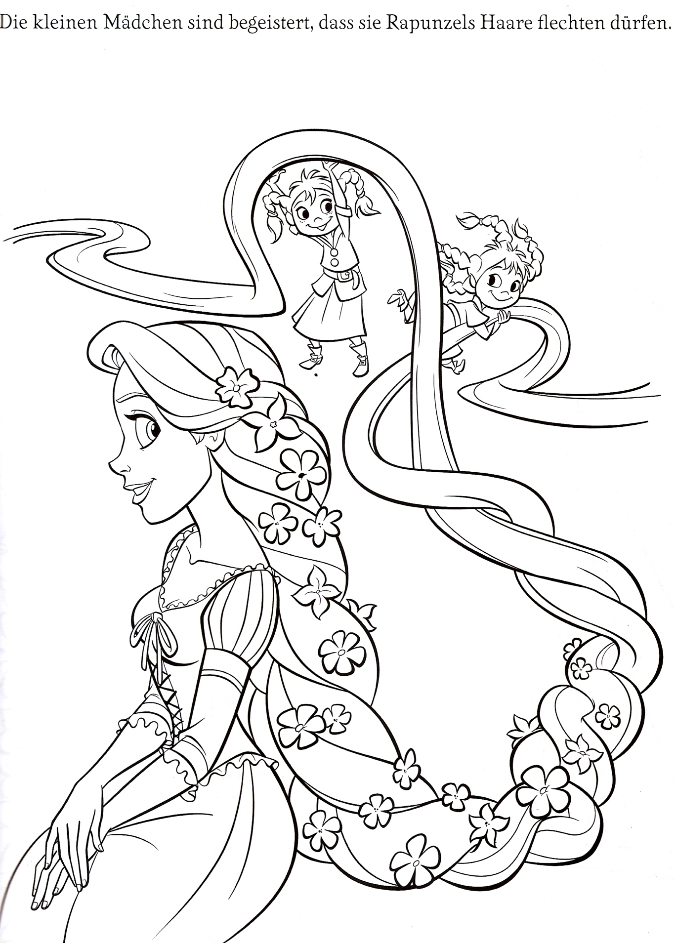 rapunzel coloring pages to download and print for free