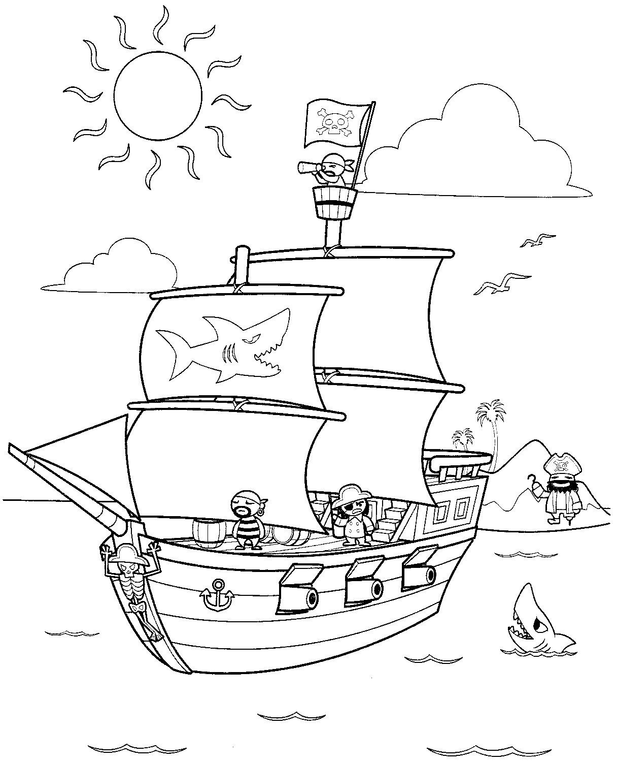 Pirate coloring pages to download and print for free