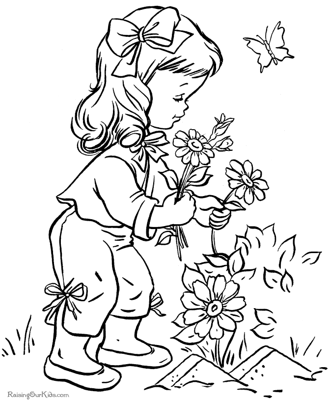 Flower garden coloring pages to download and print for free