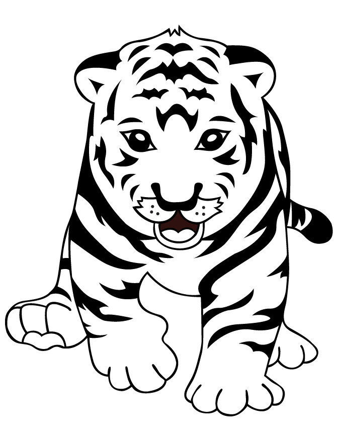 tiger coloring simple