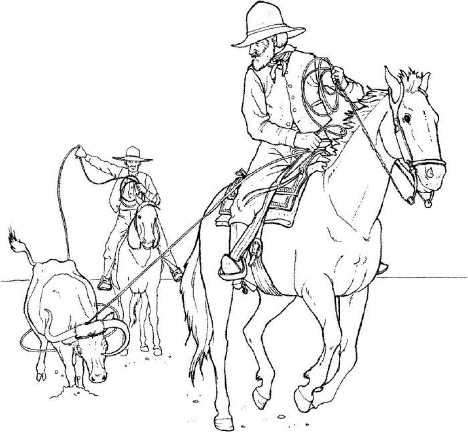 Cowboy coloring pages to download and print for free