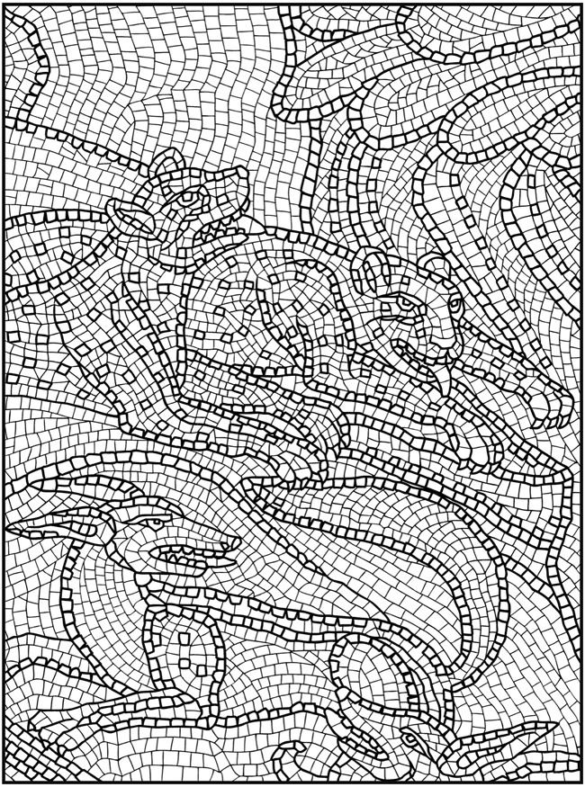 Mosaic coloring pages to download and print for free