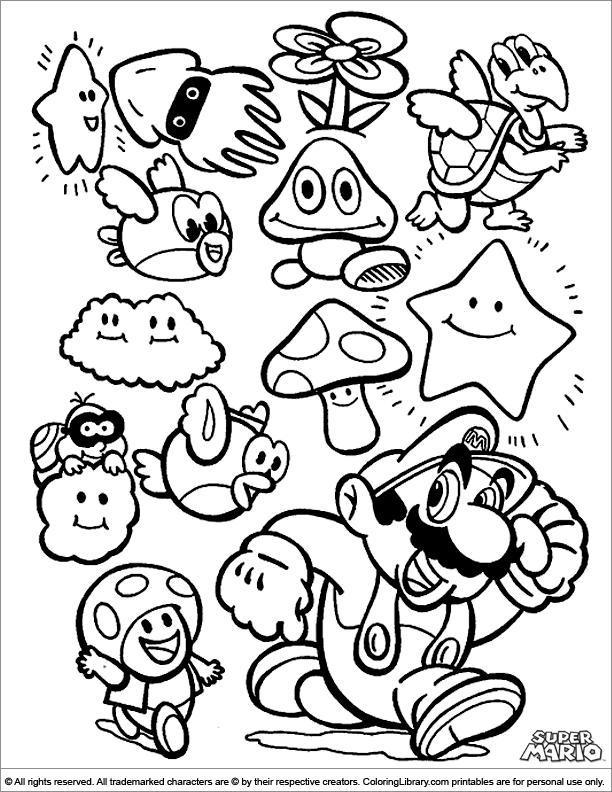 Mario bros coloring pages to download and print for free