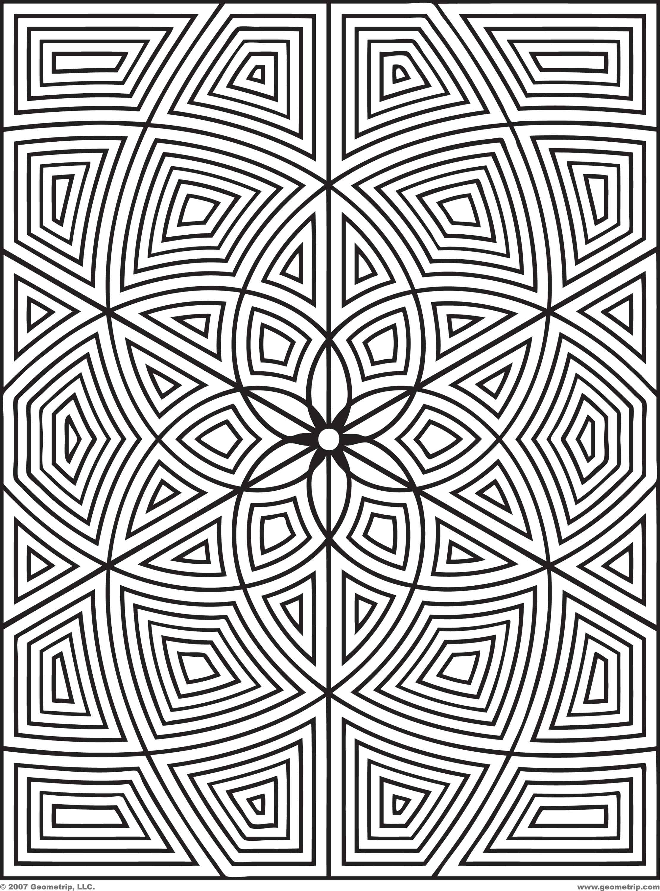 Geometric design coloring pages to download and print for free