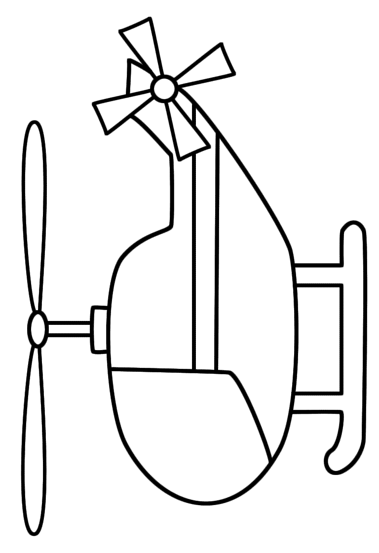 helicopter coloring template