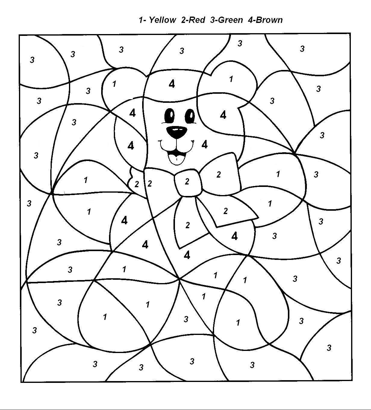 21+ Free Printable Color By Number Pages For Kindergarten : Free