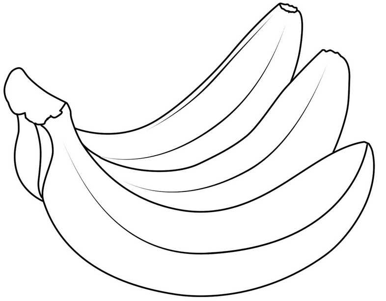 Banana coloring pages to download and print for free