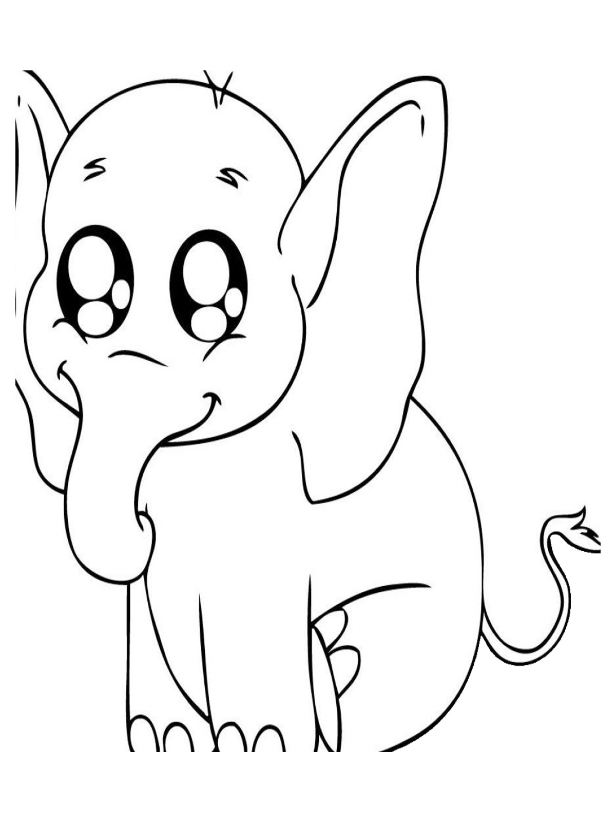 Baby elephant coloring pages to download and print for free