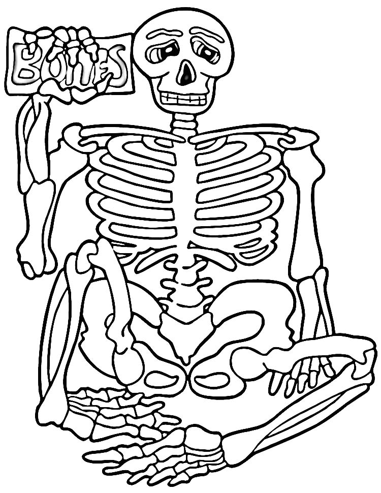 Skeleton Coloring Pages To Download And Print For Free