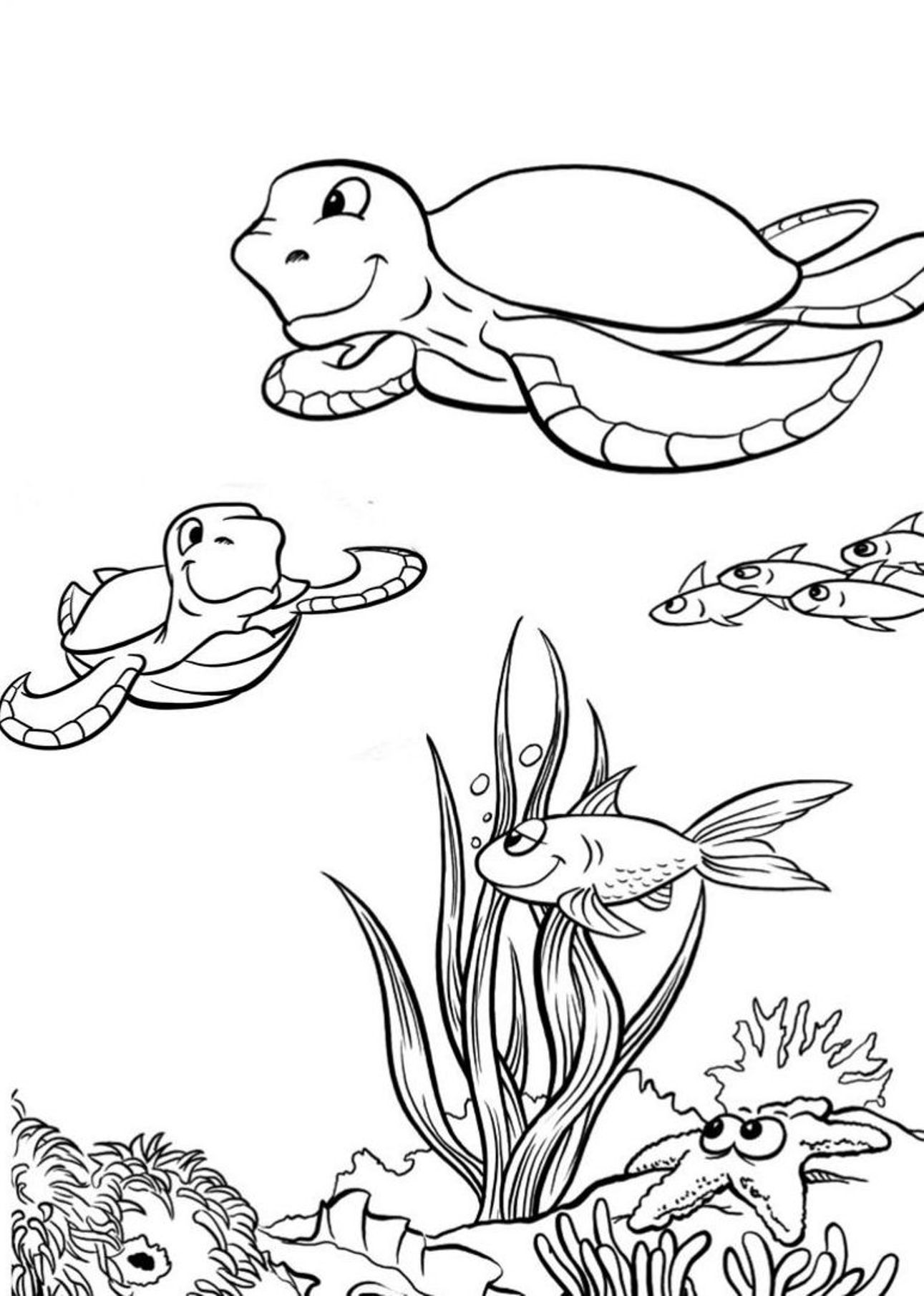 Sea turtle coloring pages to download and print for free