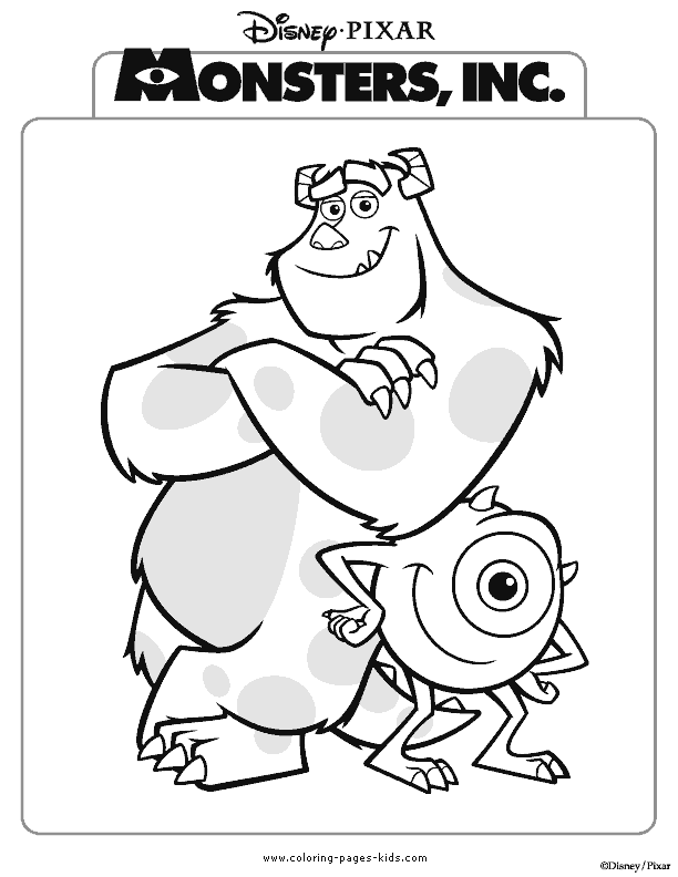 Monster inc coloring pages to download and print for free