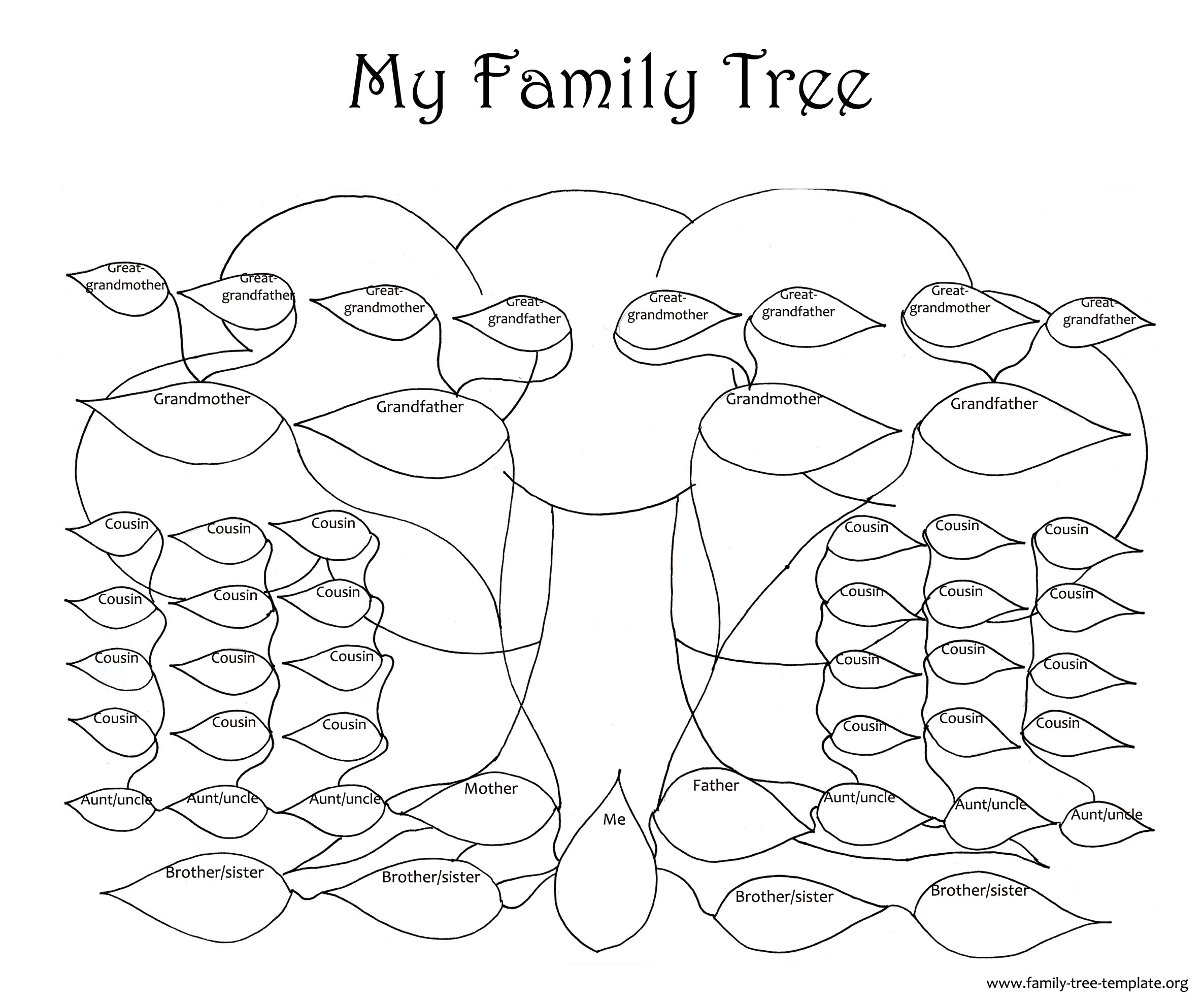 Family trees coloring pages download and print for free