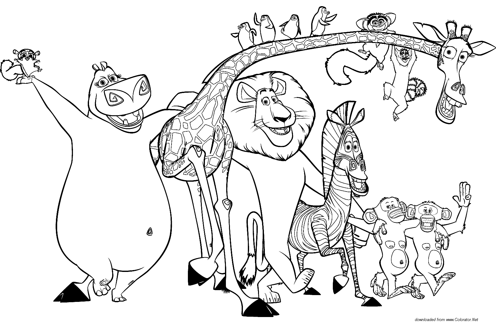Madagascar Coloring Pages To Download And Print For Free Ice Age Coloring Pages Cartoon Animal Coloring Pages