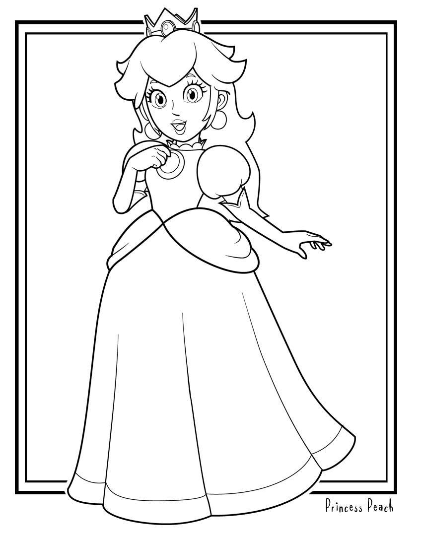 Princess peach coloring pages