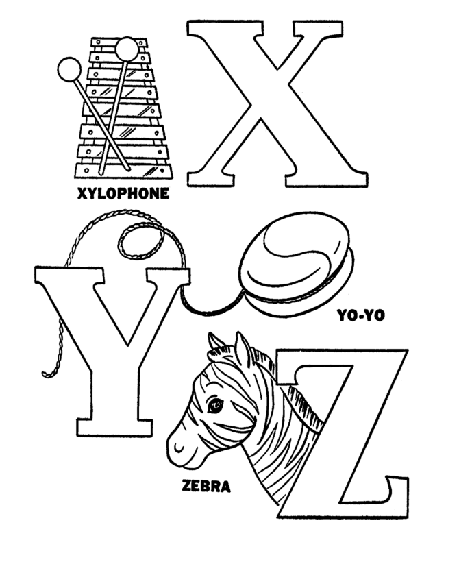 Letter x coloring pages to download and print for free