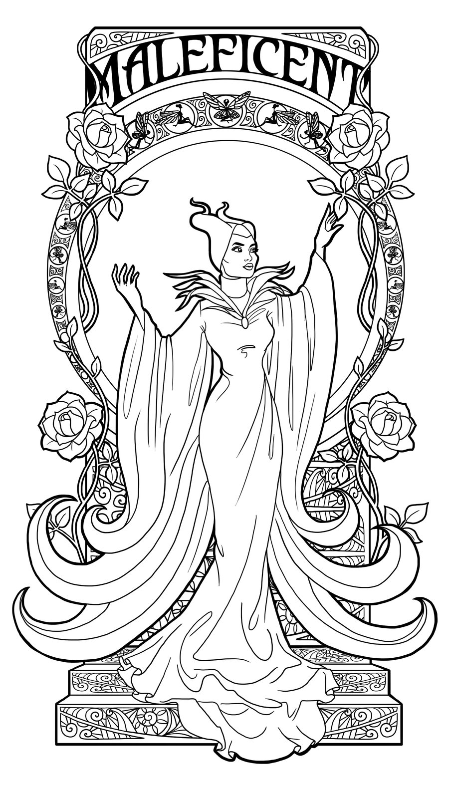 Maleficent coloring pages to download and print for free