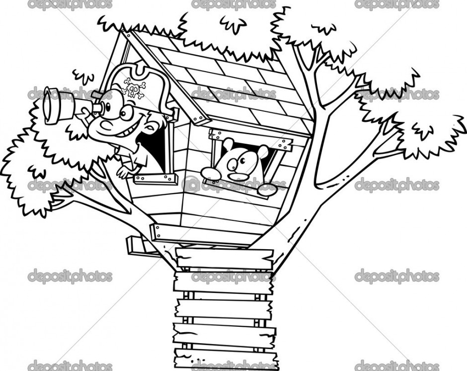Magic Tree House Coloring Pages Free : Jack and Annie, Magic Treehouse