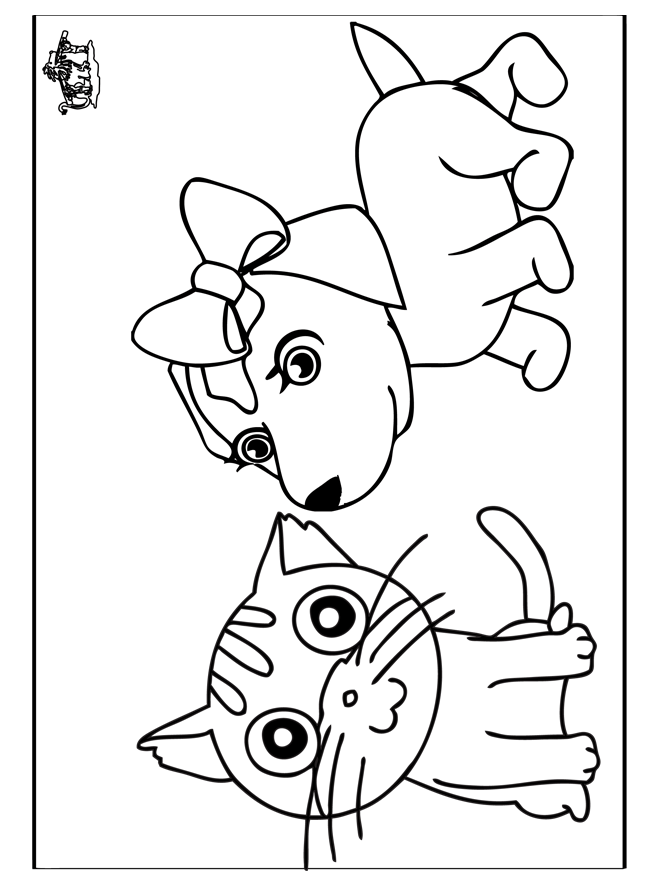 Cat and dog coloring pages to download and print for free