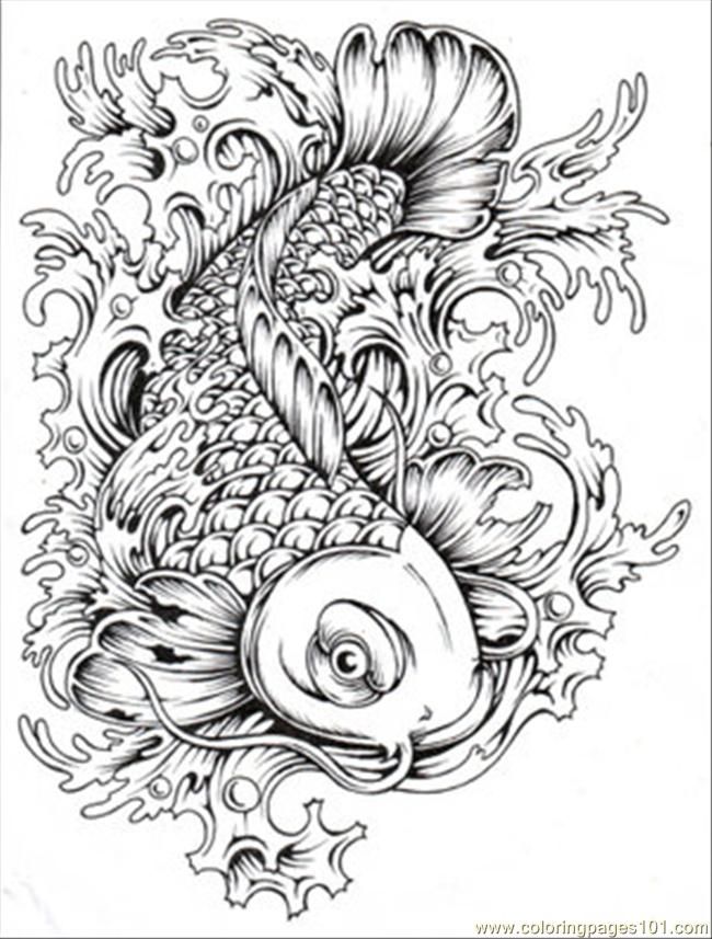 Koi Fish Realistic Pages Coloring Pages
