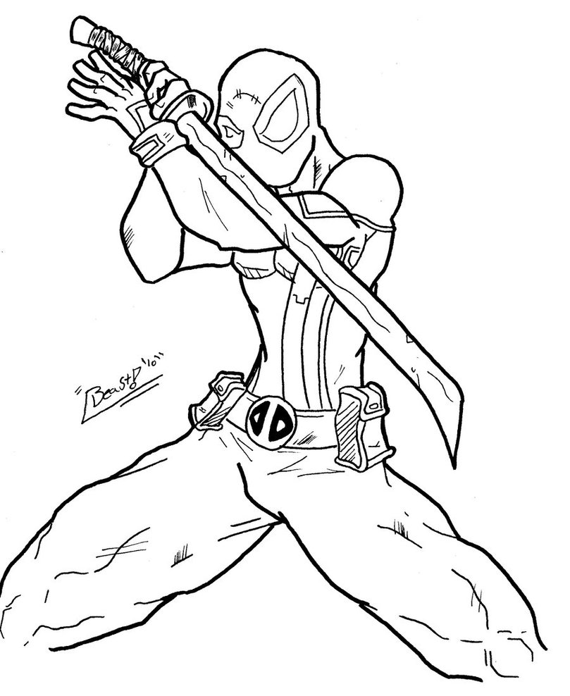 Deadpool coloring pages to download and print for free