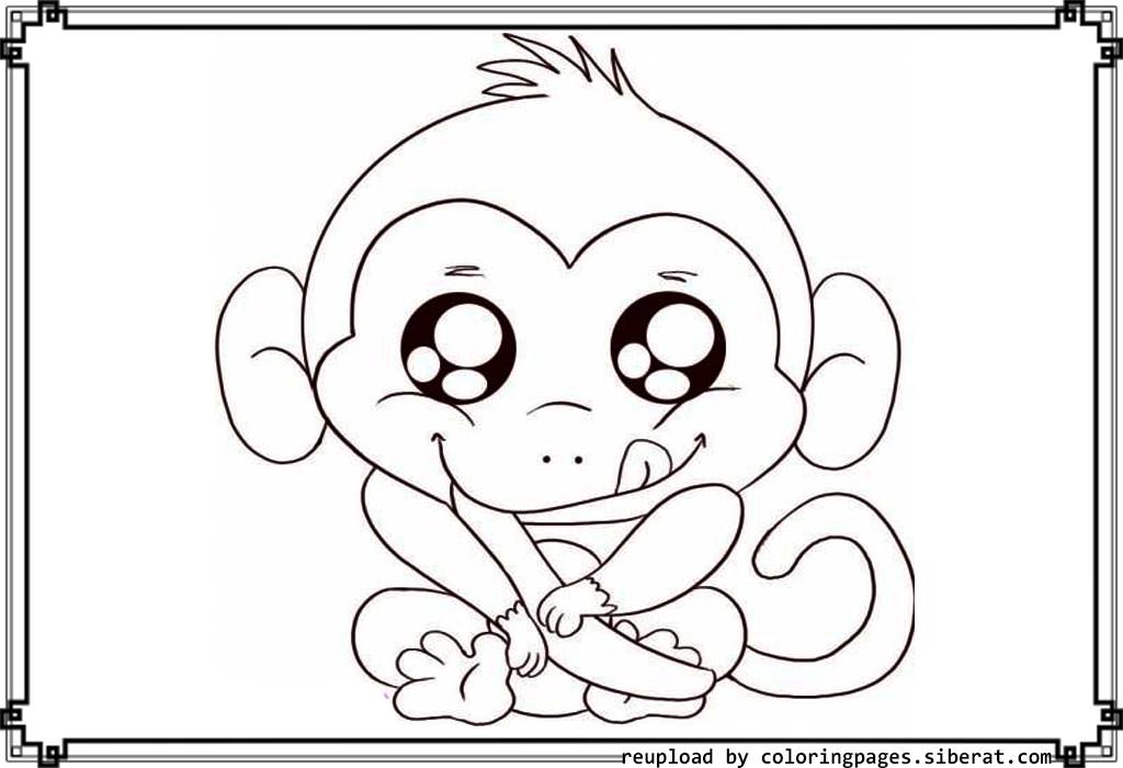baby girl monkey coloring pages - photo #12