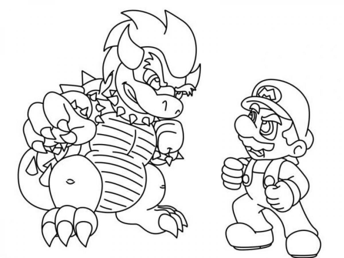 Mario bowser coloring pages download and print for free