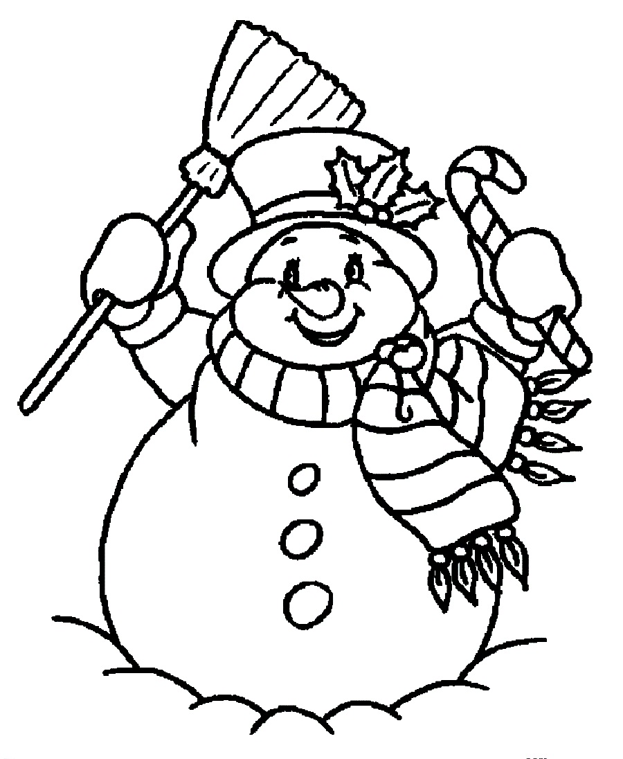 Animal Printable Snowman Coloring Pages for Kids