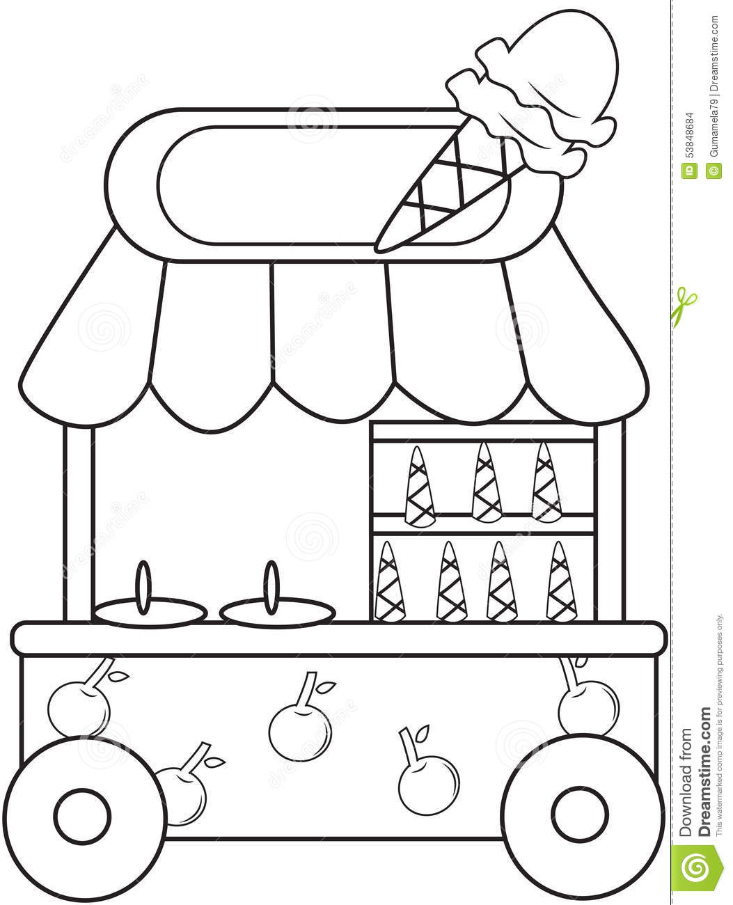ice cream parlor coloring pages - photo #2