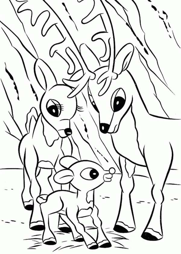 Rudolph reindeer coloring pages download and print for free