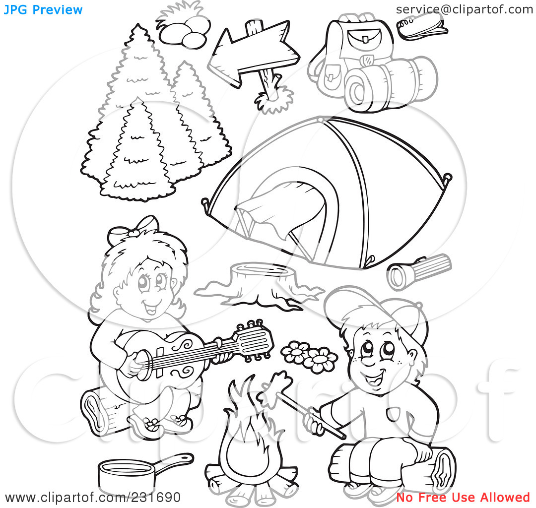 camping gear coloring pages - photo #8
