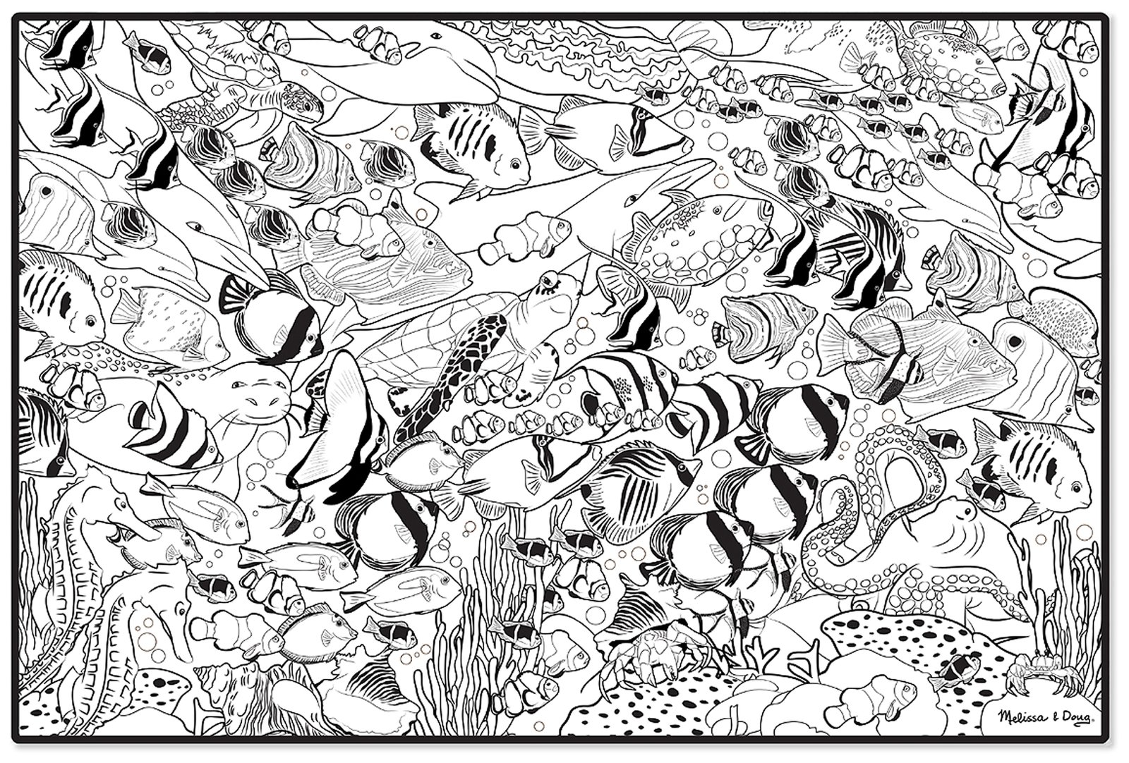 Cute Ocean Life Coloring Pages Printable with simple drawing