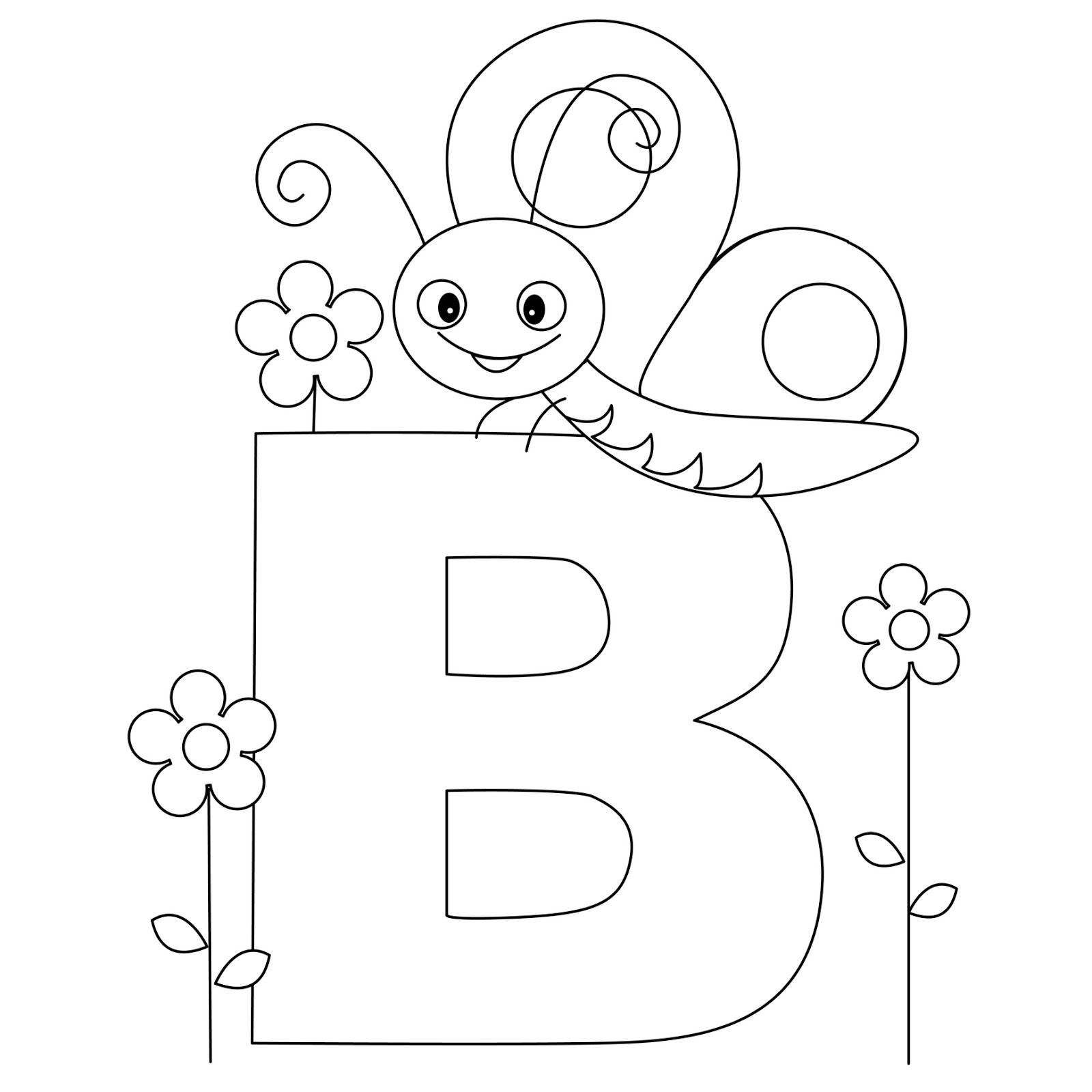 Letter b coloring pages to download and print for free